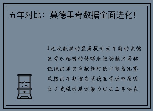 五年对比：莫德里奇数据全面进化！